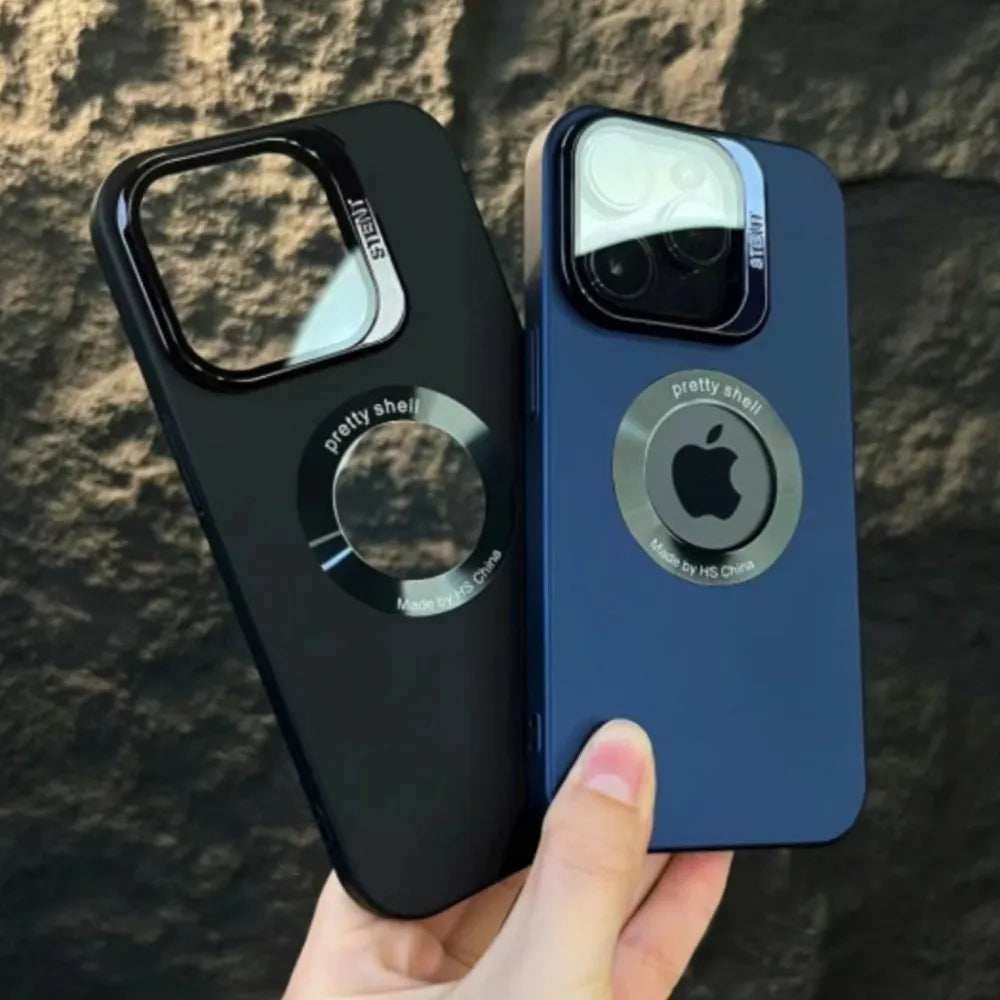 Luxury Camera Protector Stand Case With Logo Cut- iPhone 16 Series