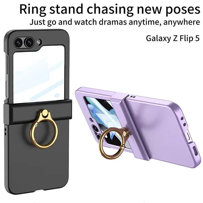 Magnetic Folding Ring Shell Case For Galaxy Z Flip 5