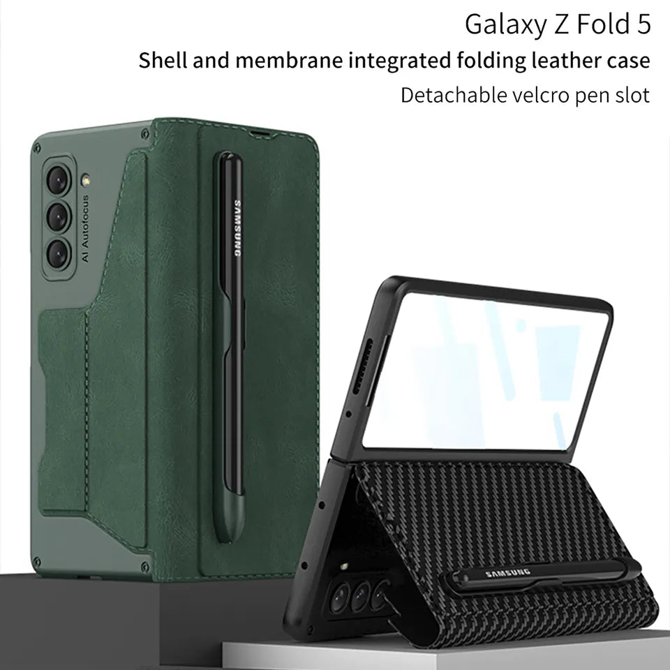 Business leather hybrid shockproof case Case For z fold 5
