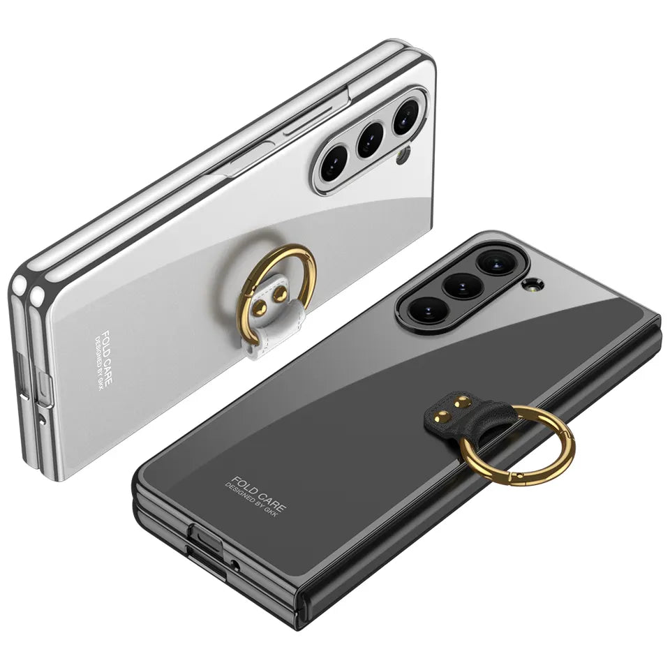 Transparent Glitter Clear Finger Ring Cases for Z Fold 5