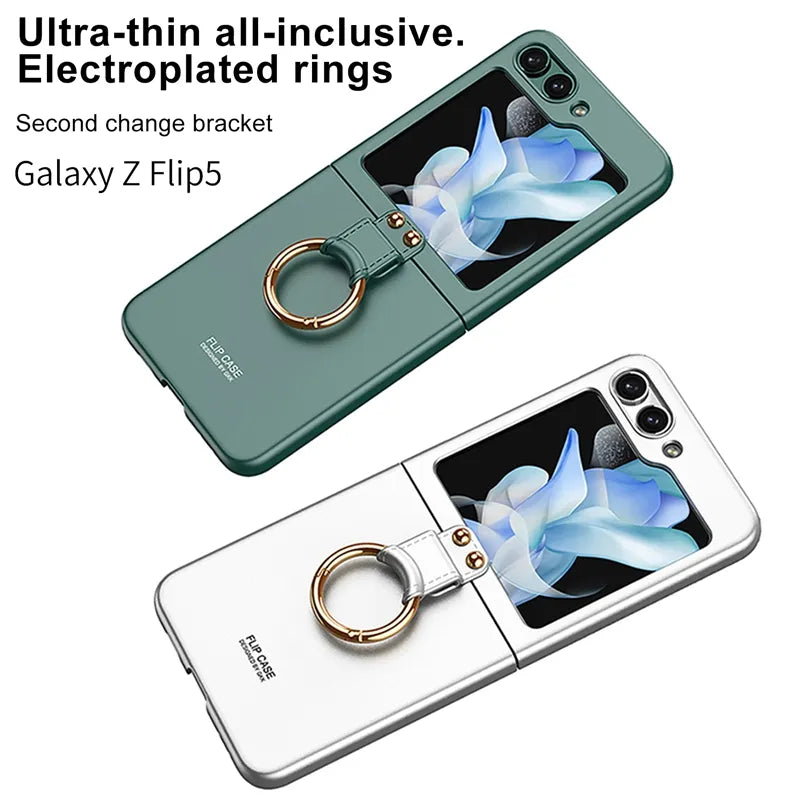 Shock-resistant Hard with Metal Ring Case For Samsung Galaxy Z Flip 5