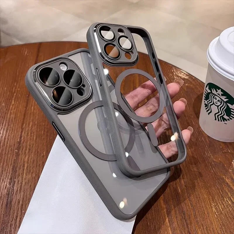 Shockproof Transparent Magsafe Case with Camera Protection for iPhone Series