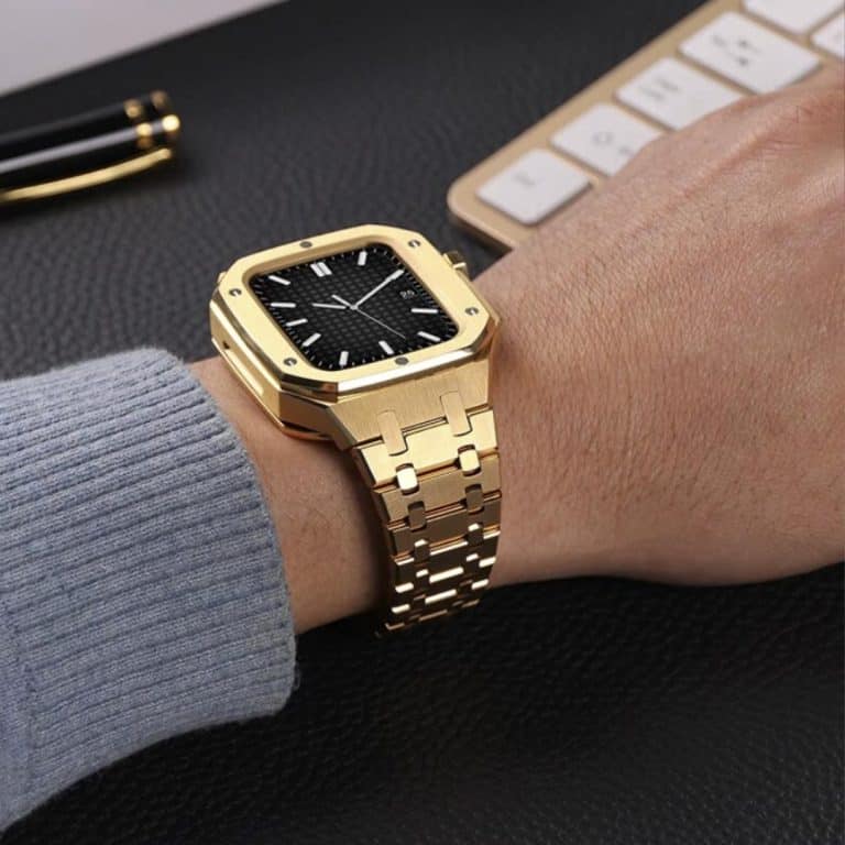 Premium Luxury Stainless Steel & Modification Kit Metal Case Straps For Smart Watch ( 44MM 45MM)