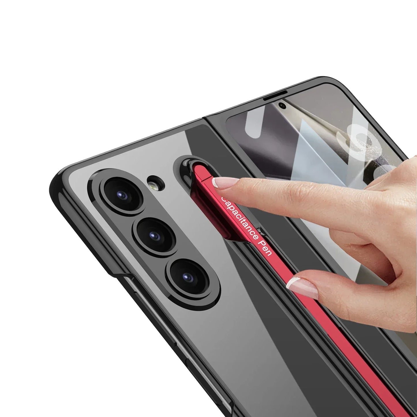 Transparent Case With Screen Protector & Tough Pen For Galaxy Z Fold  Series