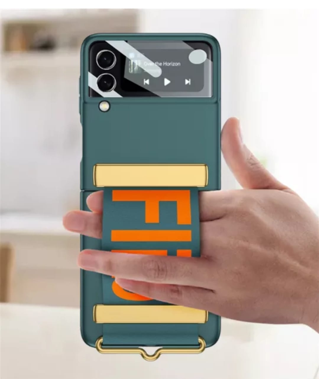 Samsung Galaxy Z Flip 4 with Wristband Shockproof Flip Case Hard