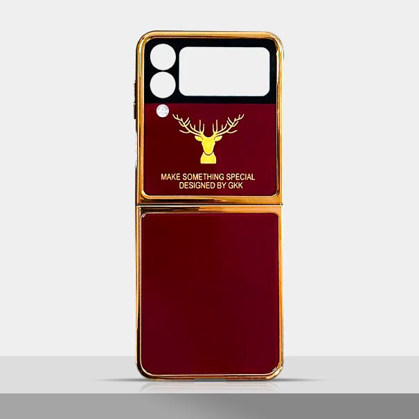 Galaxy Z Flip3 Luxurious Deer Pattern Inspirational Glass Case