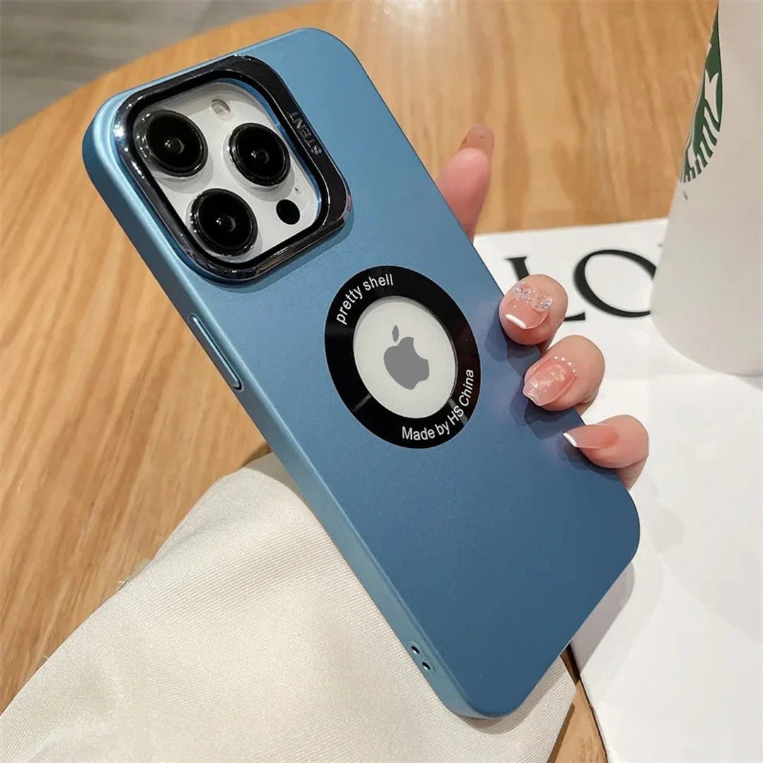 Luxury Camera Protector Stand Case With Logo Cut for iPhone