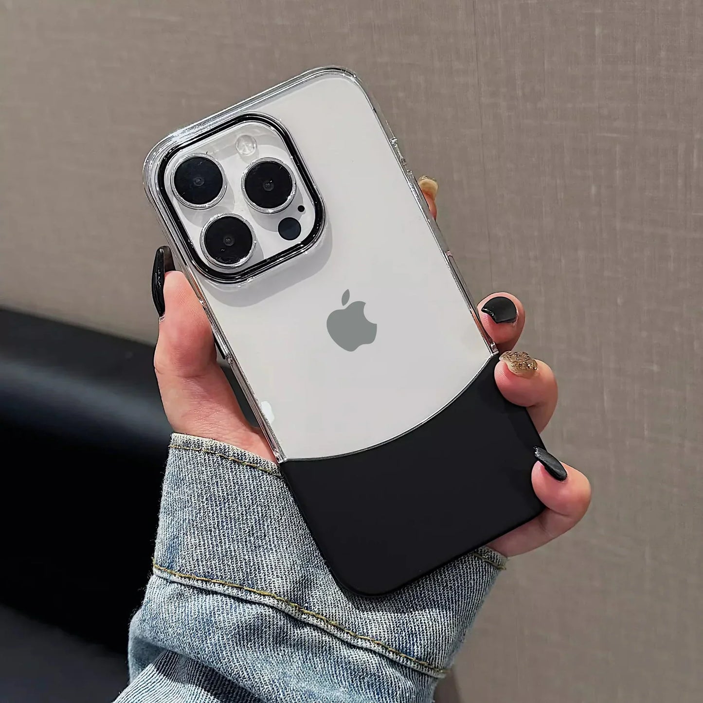 Dual-Tone Splicing Transparent Case for iPhone Series