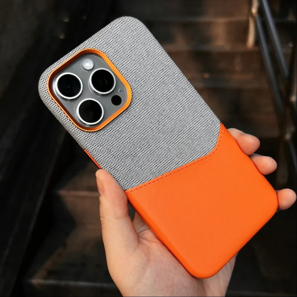 Leather MagSafe Dual Tone Card Holder Case for iPhone Series