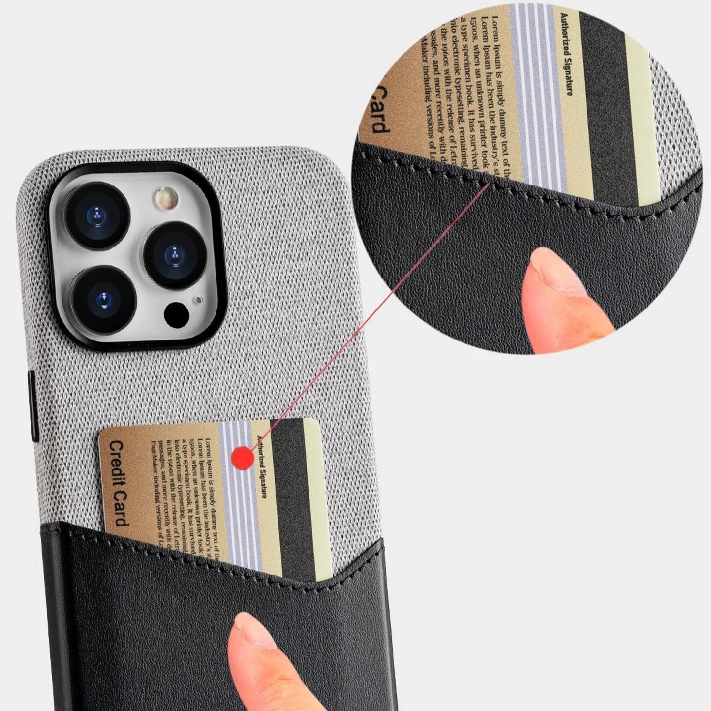 Leather MagSafe Dual Tone Card Holder Case for iPhone Series