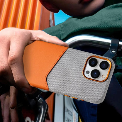 Leather MagSafe Dual Tone Card Holder Case for iPhone Series