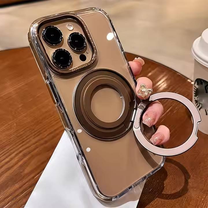 Camera Protector Clear Ring Stand Logo-Cut Case - iPhone Series