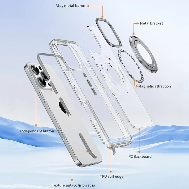 Camera Protector Clear Ring Stand Logo-Cut Case - iPhone Series