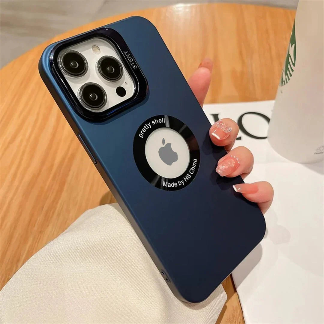 Luxury Camera Protector Stand Case With Logo Cut for iPhone