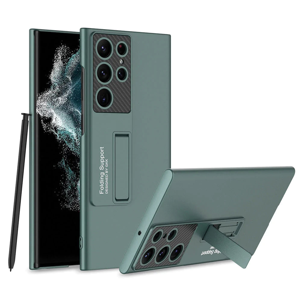 Galaxy S22 Ultra Luxury Thin Standing Case With S-Pen Slot
