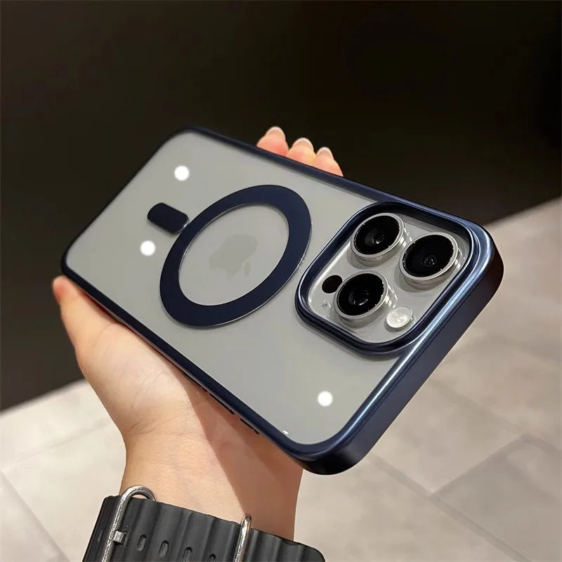 Sleek Matte Electroplating Soft Magsafe Case for iPhone Series