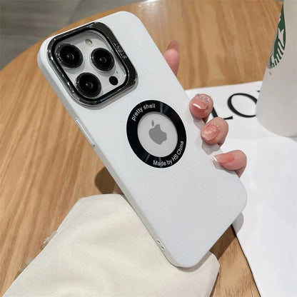Luxury Camera Protector Stand Case With Logo Cut for iPhone