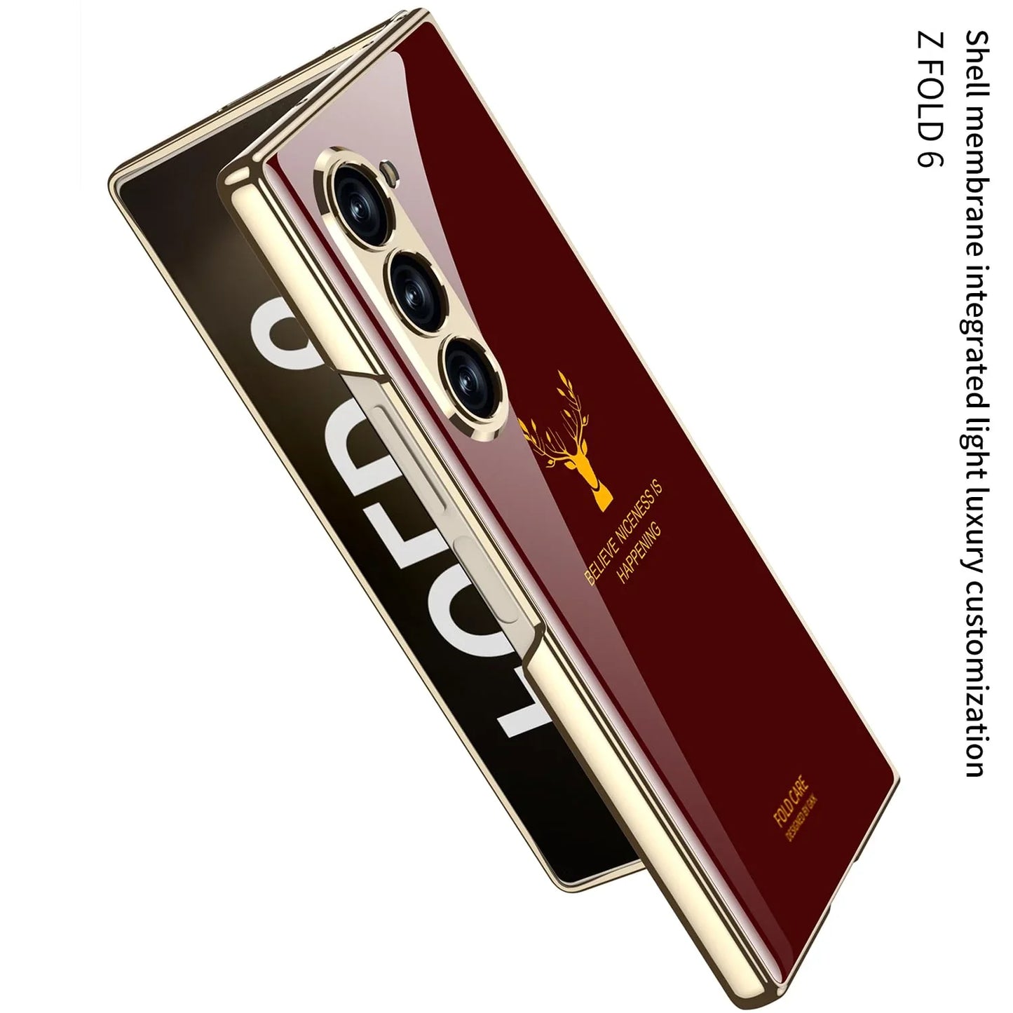 Samsung Galaxy Z Fold 6 Deer Pattern Glass Case