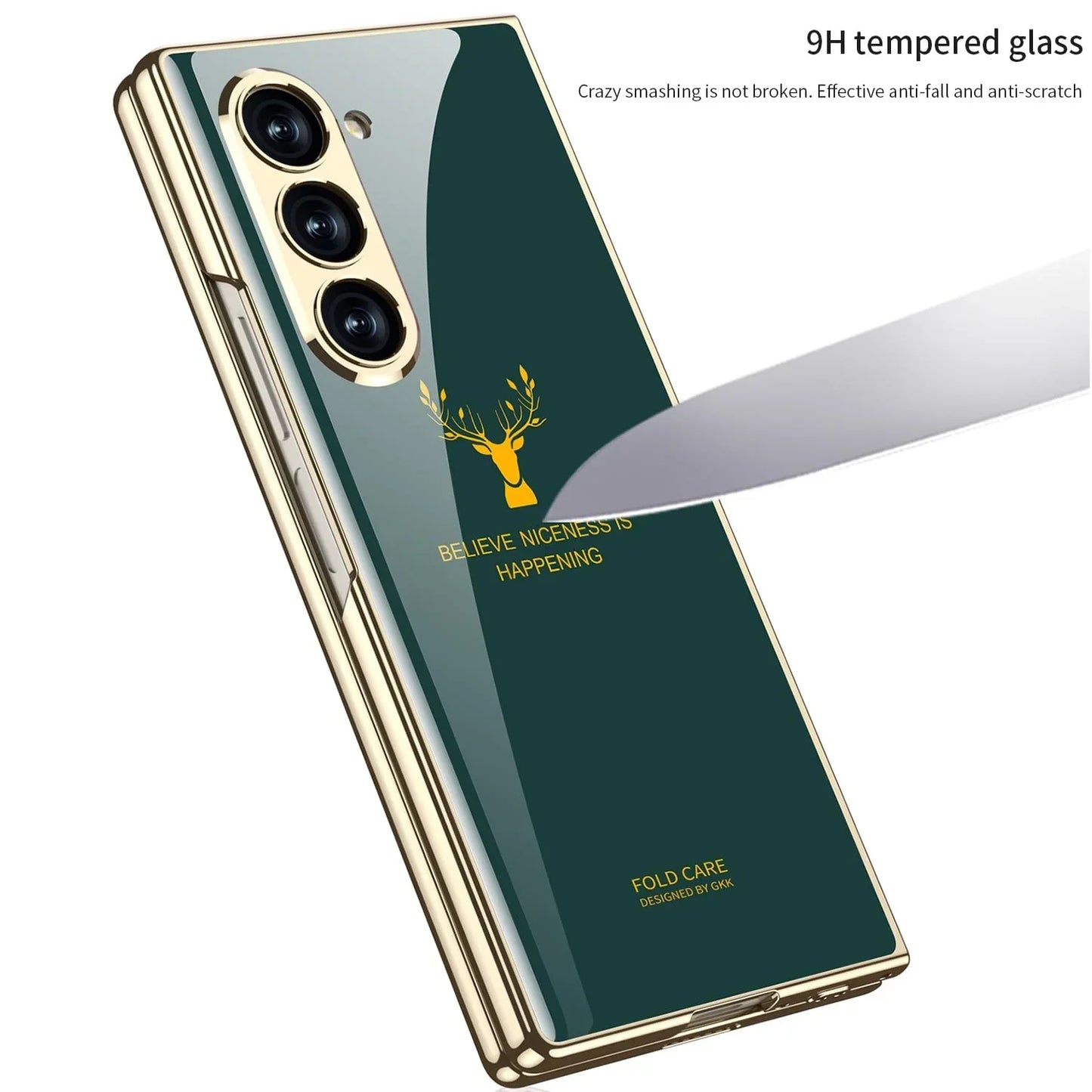 Samsung Galaxy Z Fold 6 Deer Pattern Glass Case