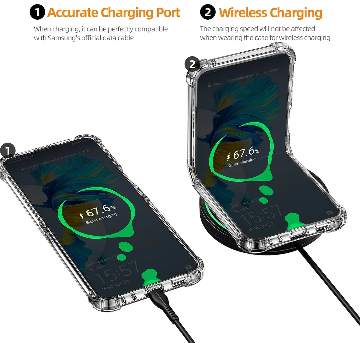 Transparent TPU Silicone case for Samsung Galaxy Z FLIP 5