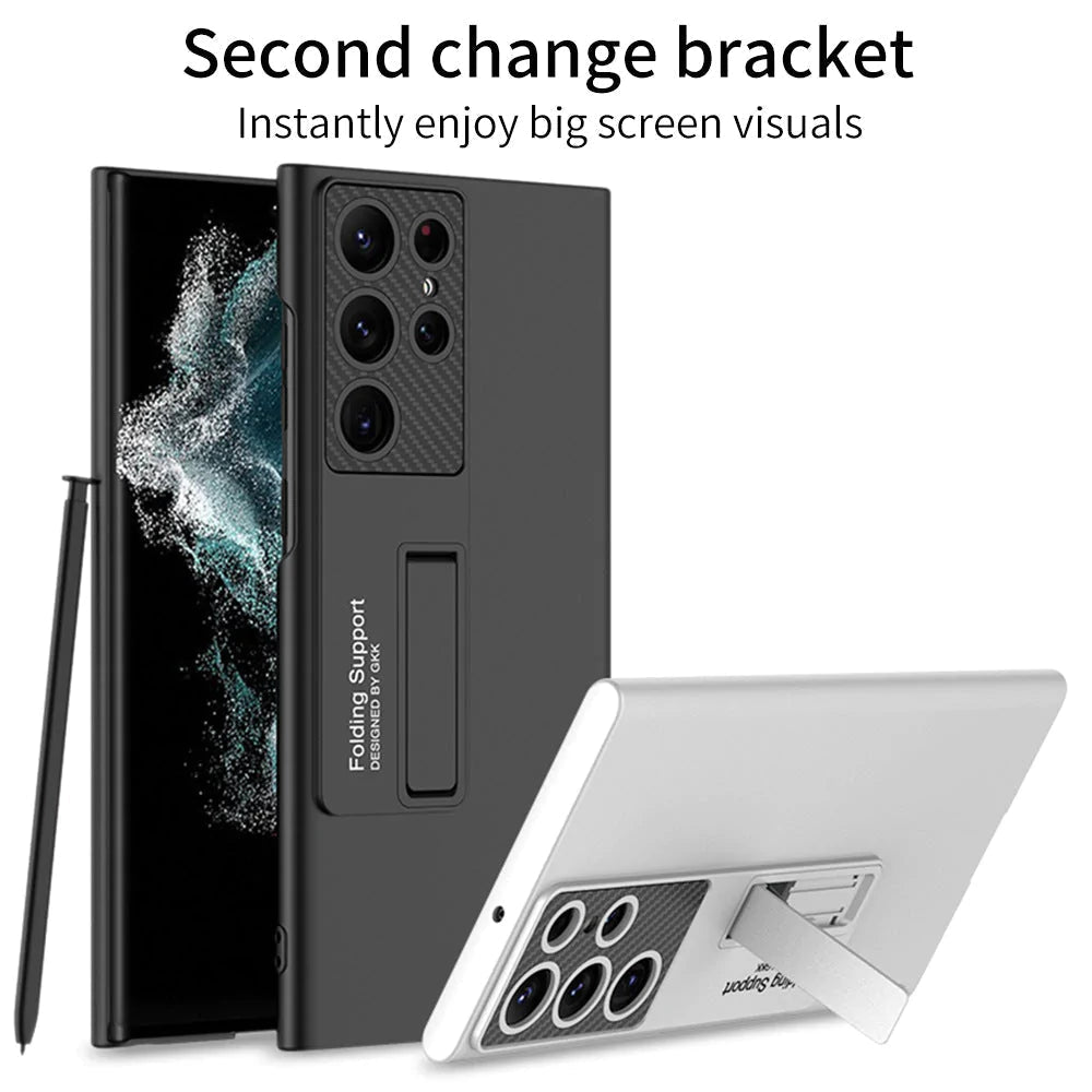 Galaxy S22 Ultra Luxury Thin Standing Case With S-Pen Slot
