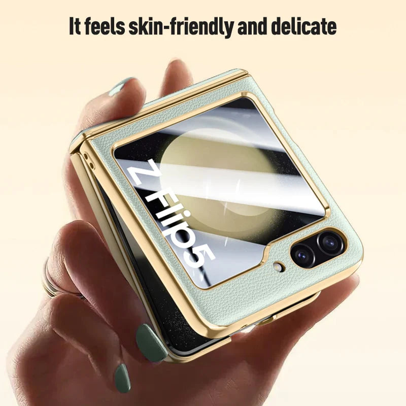 Leather Case With Hinge  Protection For Samsung Galaxy Z Flip 5
