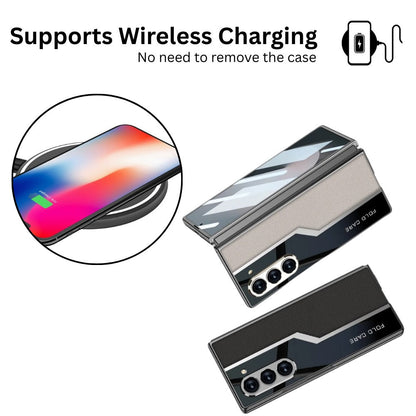 Galaxy Z Fold Series Classic Plain Leather Leather Craft Case