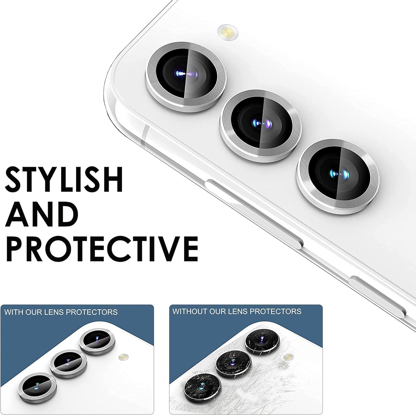 Titanium Camera Lense Protector 9H Aluminium Ring for S25