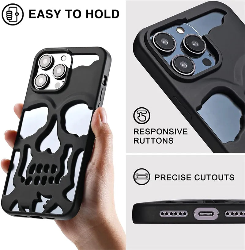 Hollow Skull Design Case for iPhone 16 Series