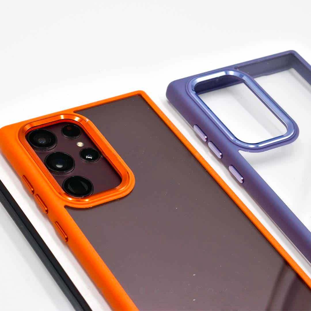 Galaxy S22 Ultra Hybrid Bumper Clear Case Black