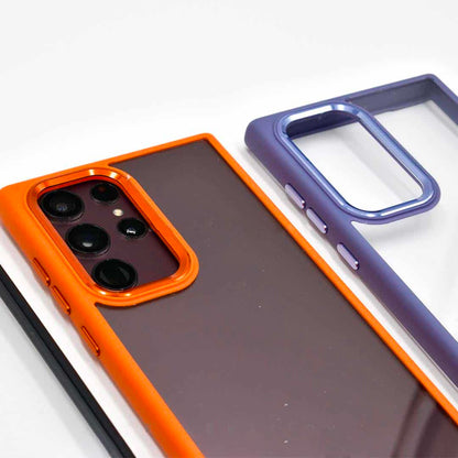 Galaxy S22 Ultra Hybrid Bumper Clear Case Black