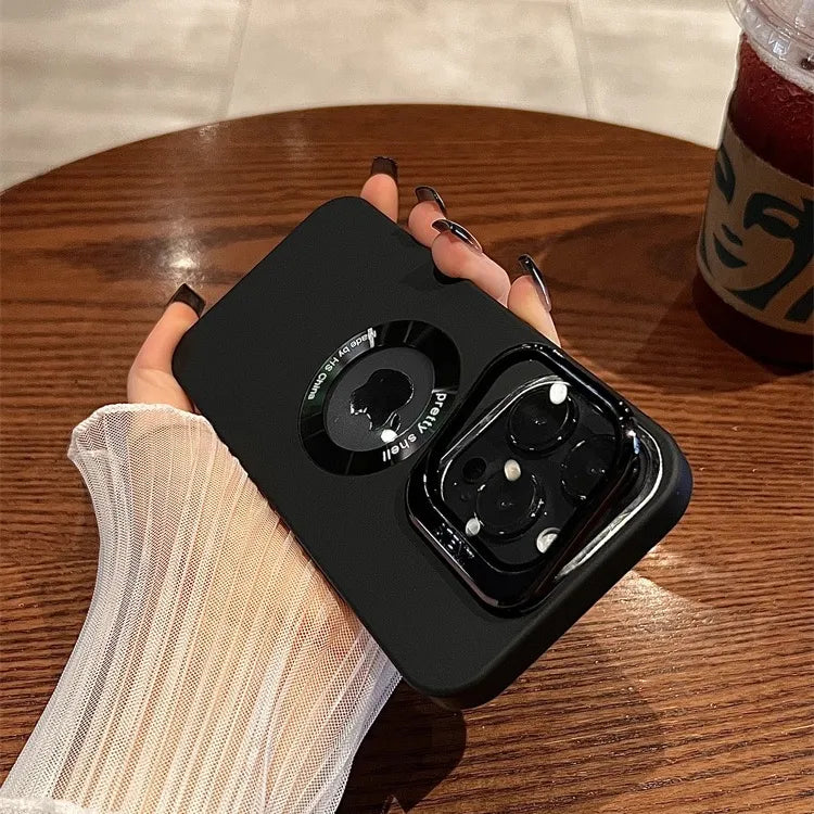 Luxury Camera Protector Stand Case With Logo Cut- iPhone 16 Series