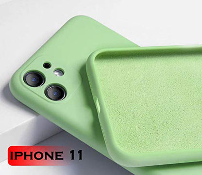 Liquid Silicon Camera Closed Case For iPhone 11 (With Logo)
