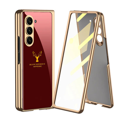 Samsung Galaxy Z Fold 5 Deer Pattern Glass Case