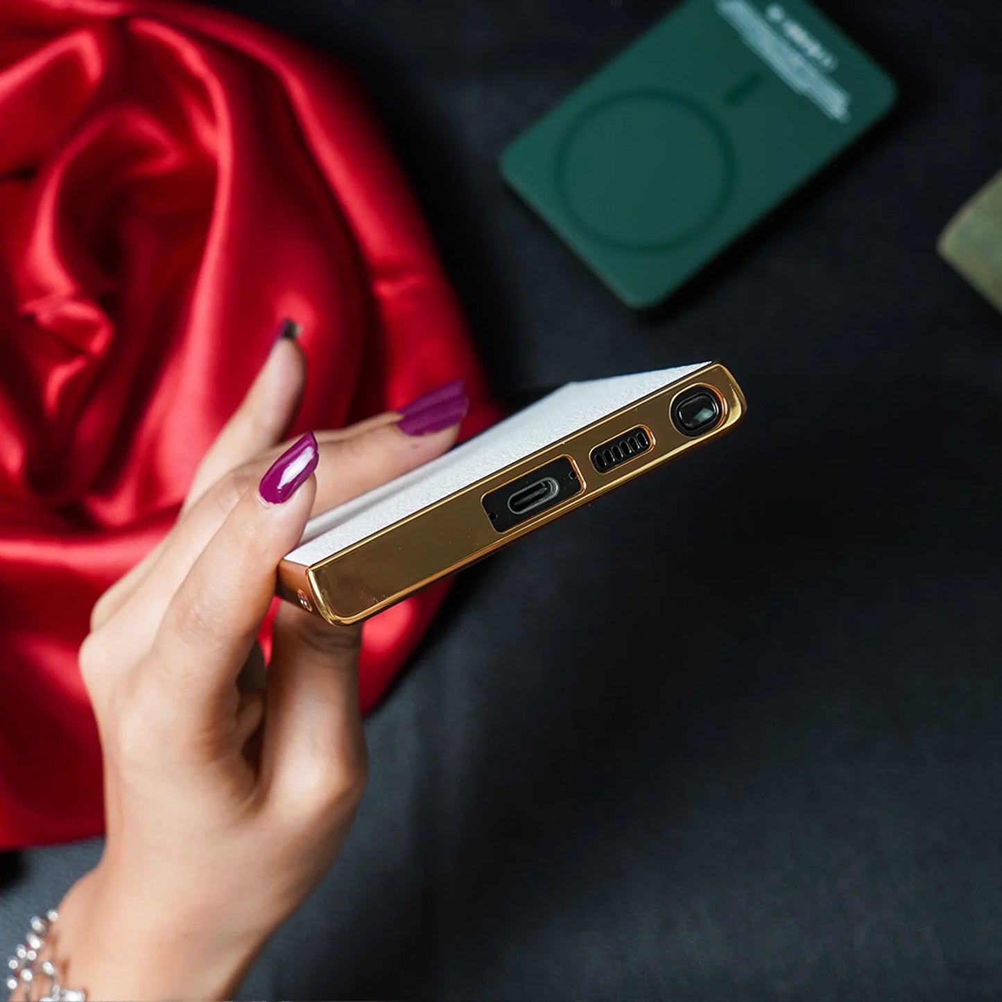 Royal Gold Plated Luxury Leather Case For Galaxy S23 Ultra