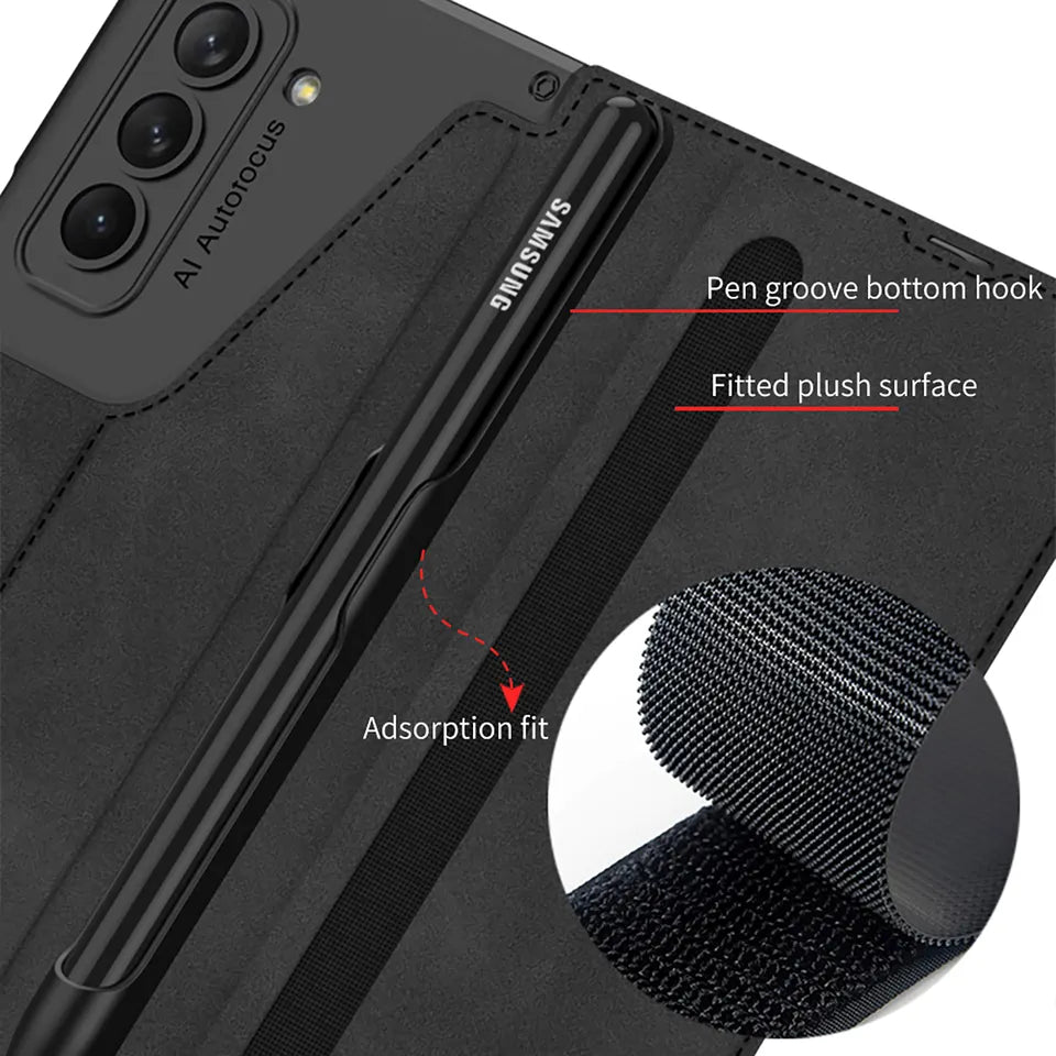 Business leather hybrid shockproof case  Case For z fold 5