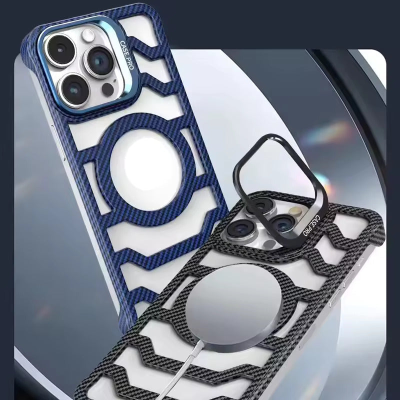 Carbon Fiber Hollow Heat Radiation Case for iPhone Series