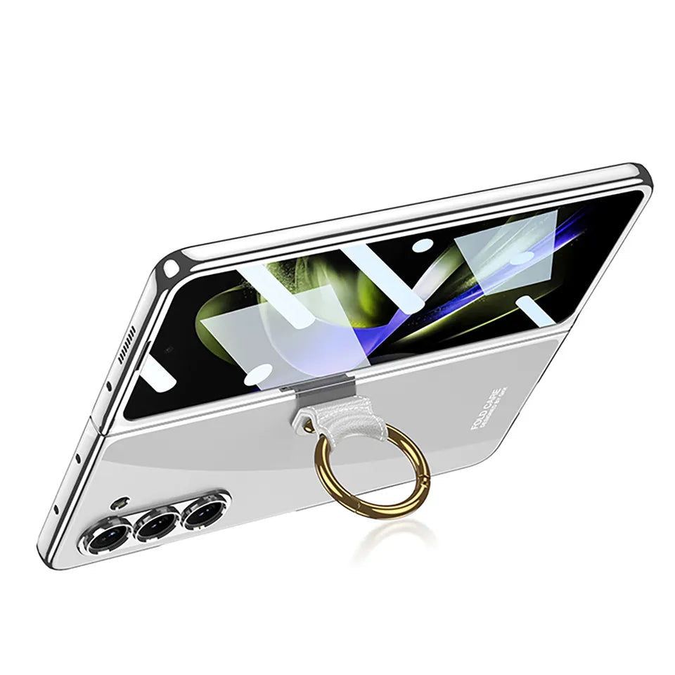Transparent Glitter Clear Finger Ring Cases for Z Fold 5