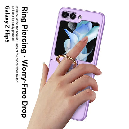 Shock-resistant Hard with Metal Ring Case For Samsung Galaxy Z Flip 5