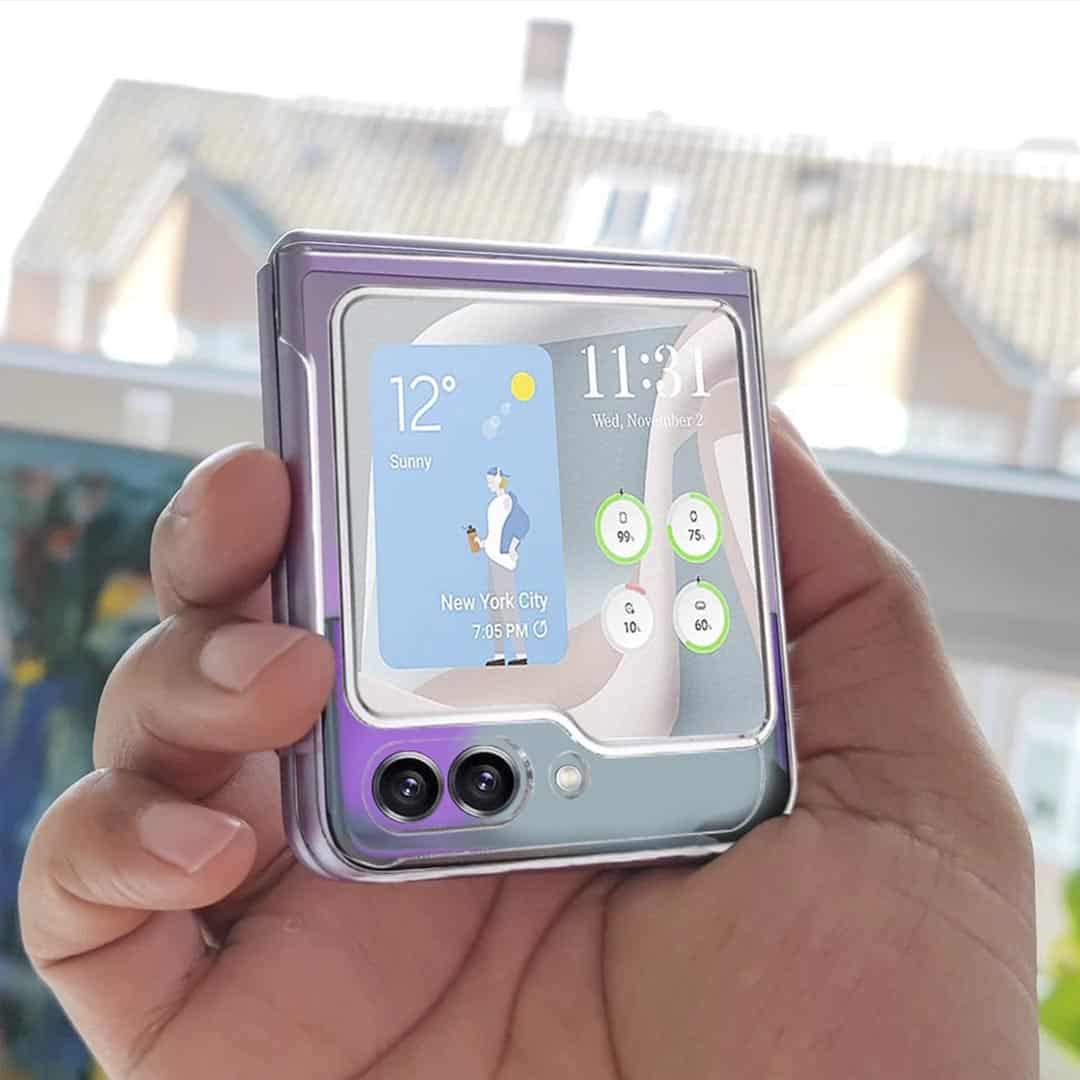 Thin Translucent Hard PC with Non-Slip Grip Protective Phone Cover for Galaxy Z Flip5