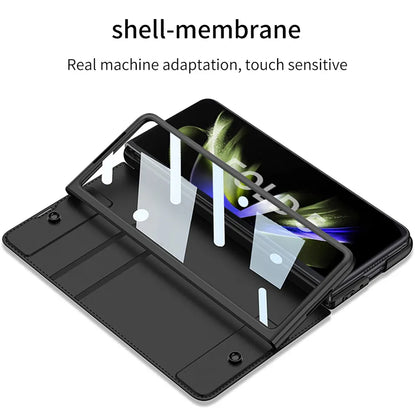 Business leather hybrid shockproof case  Case For z fold 5