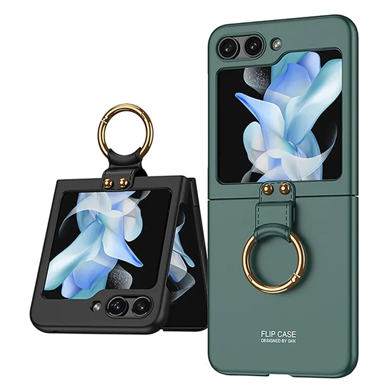 Shock-resistant Hard with Metal Ring Case For Samsung Galaxy Z Flip 5
