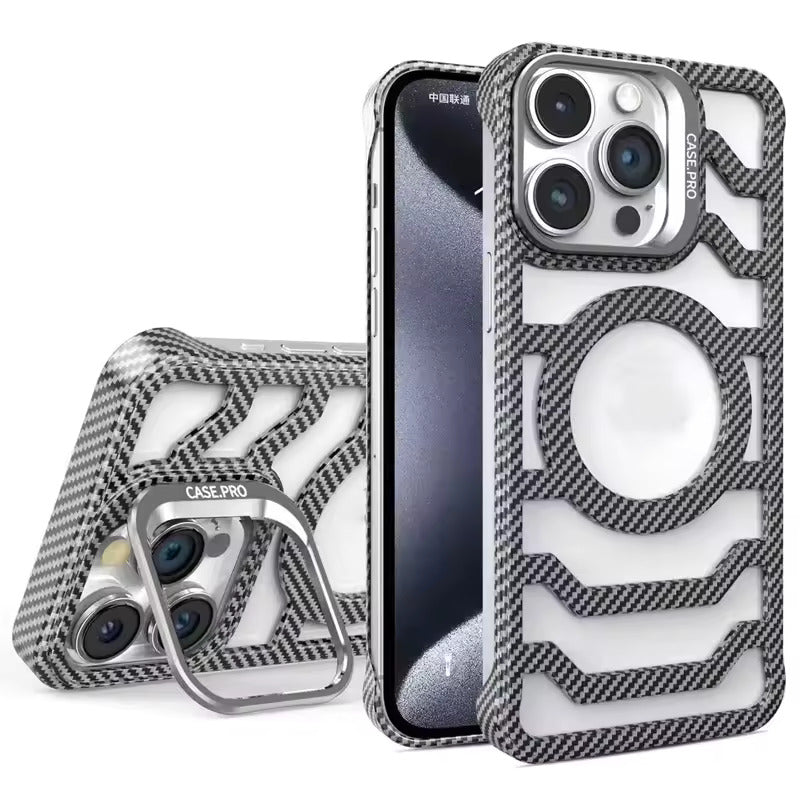 Carbon Fiber Hollow Heat Radiation Case for iPhone Series