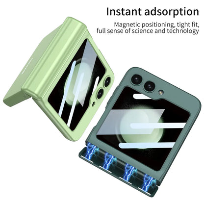 Magnetic Folding All-Inclusive Shell Case With Front Glass For Galaxy Z Flip 5
