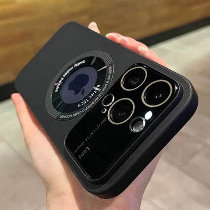 MagSafe Glass Lens Protector Matte Case for iPhone Series