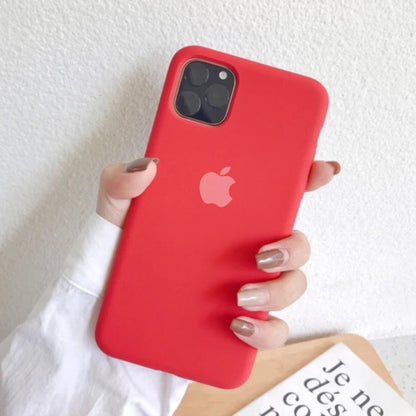 Liquid Silicon Camera Closed Case For iPhone 11 (With Logo)