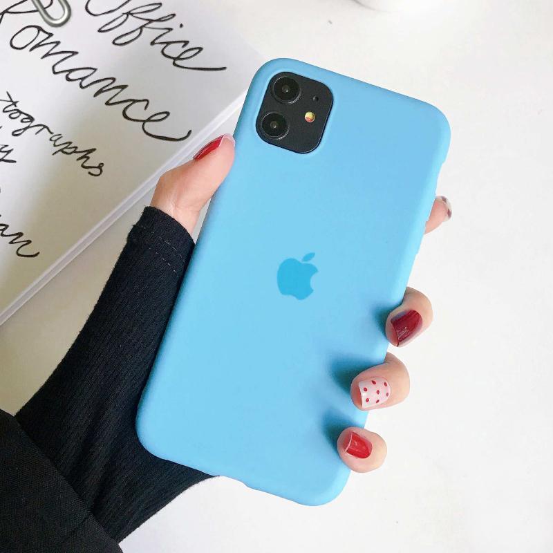 Liquid Silicon Camera Closed Case For iPhone 11 (With Logo)