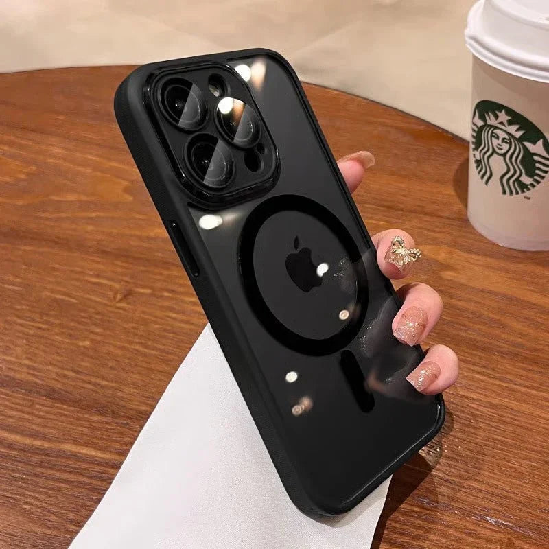 Shockproof Transparent Magsafe Case with Camera Protection for iPhone Series