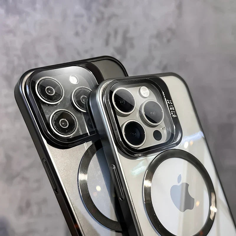 Transparent Lens Magsafe Stand Cover for iPhone Series