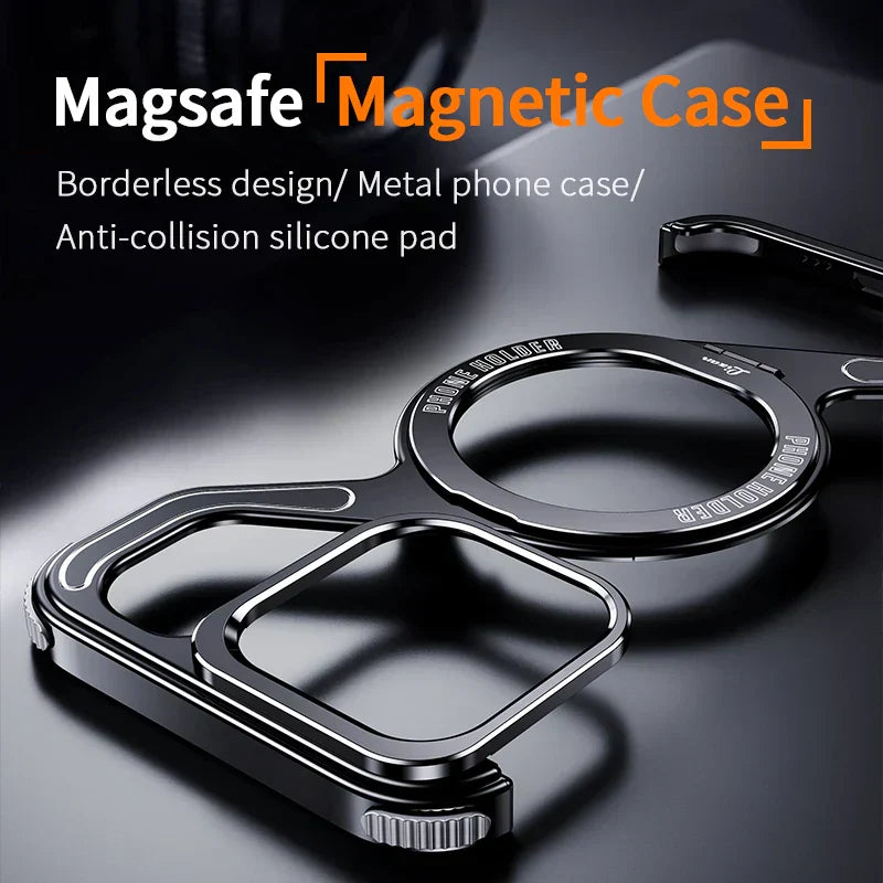 Corner Guard Titanium Magnetic Stand Case for iPhone Series